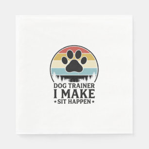 Serviette En Papier Dresseur de chiens, je fais asseoir, vintage, chem