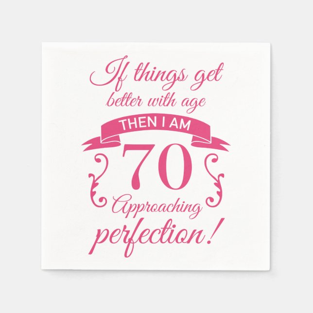 Serviette En Papier Drôle 70e anniversaire 'Perfection' (Devant)