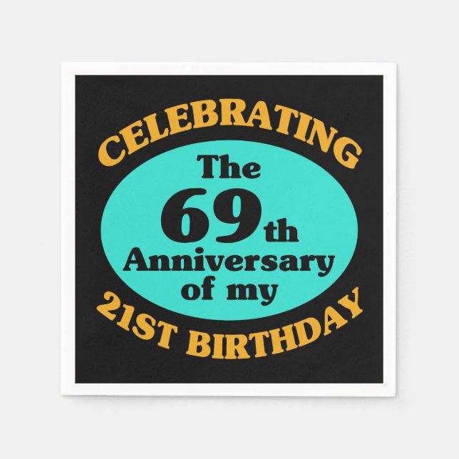 Serviette En Papier Drôle 90e anniversaire Gag cadeau (Devant)