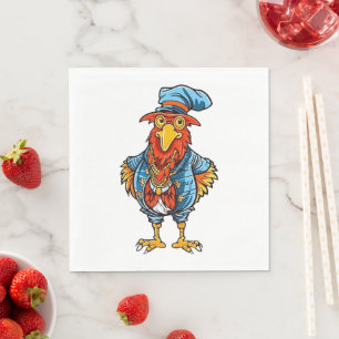 Serviette En Papier Drôle Bossy Cartoon Rooster