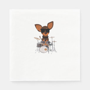 Serviette En Papier Drôle Chien portant des lunettes de soleil Jouer d