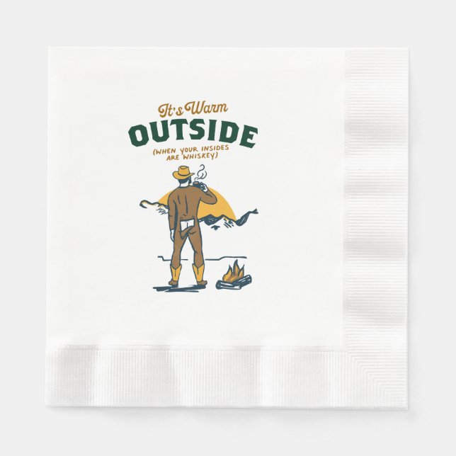 Serviette En Papier Drôle Cowboy Boire Whiskey (Devant)