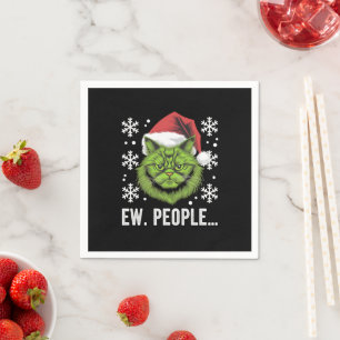 Serviette En Papier Drôle de chat de Noël Ew personnes amateurs de cha