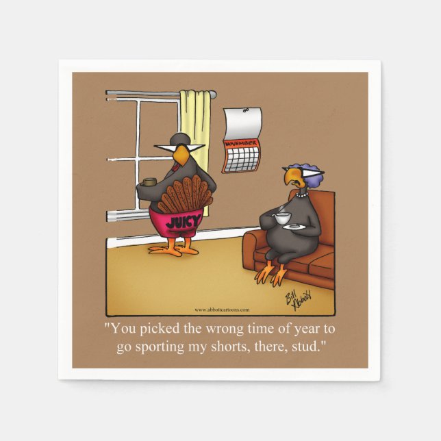 Serviette En Papier Drôle de Thanksgiving Humour Party Napkins (Devant)