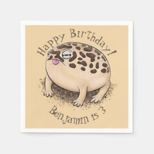 Serviette En Papier Drôle dessin de grenouille à pluie dans le désert