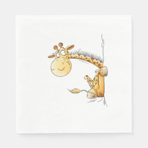 Serviette En Papier Drôle Giraffe I mignon Cartoon Wild Amoureux des a