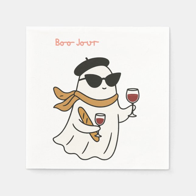 Serviette En Papier Drôle Halloween Boo Jour Trick ou Treat (Devant)