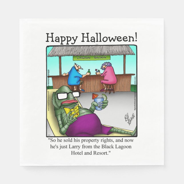 Serviette En Papier Drôle Halloween Humour déjeuner serviettes (Devant)
