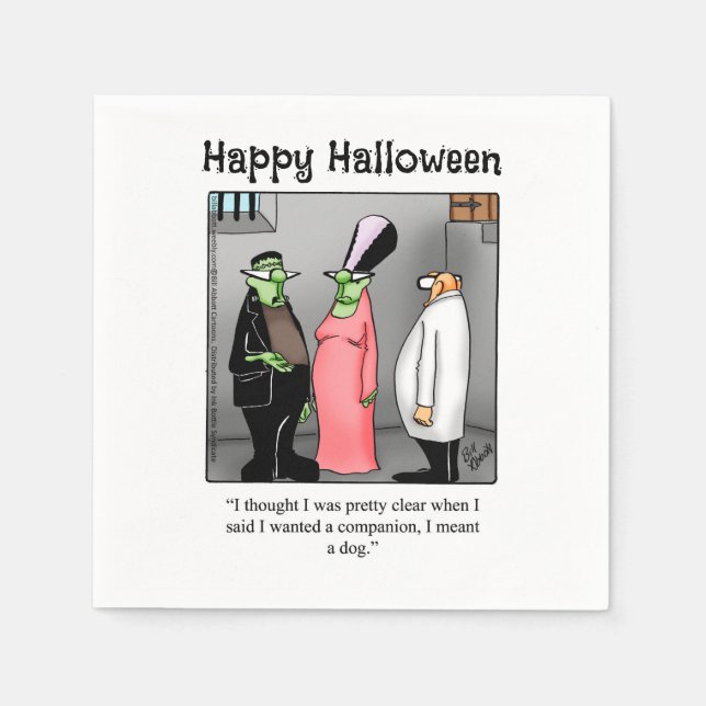 Serviette En Papier Drôle Halloween Humour Party Napkins (Devant)