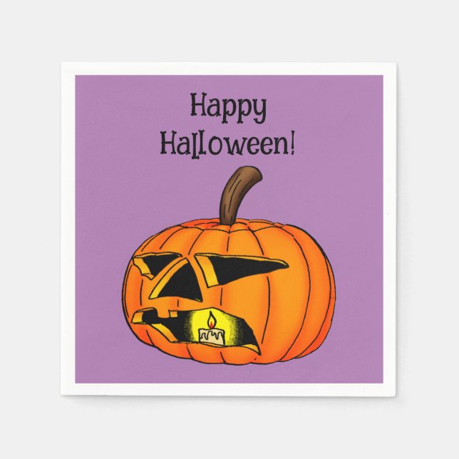 Serviette En Papier Drôle Halloween Party Napkins (Devant)