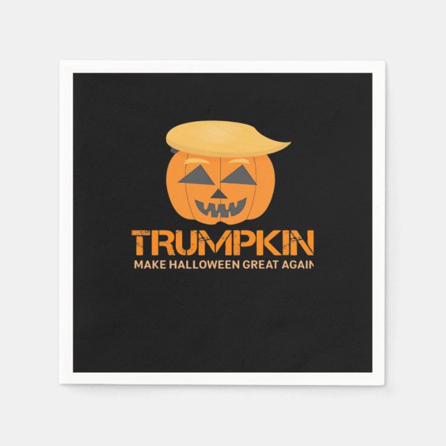 Serviette En Papier Drôle Halloween Trumpkin - Rendre Halloween grand  (Devant)