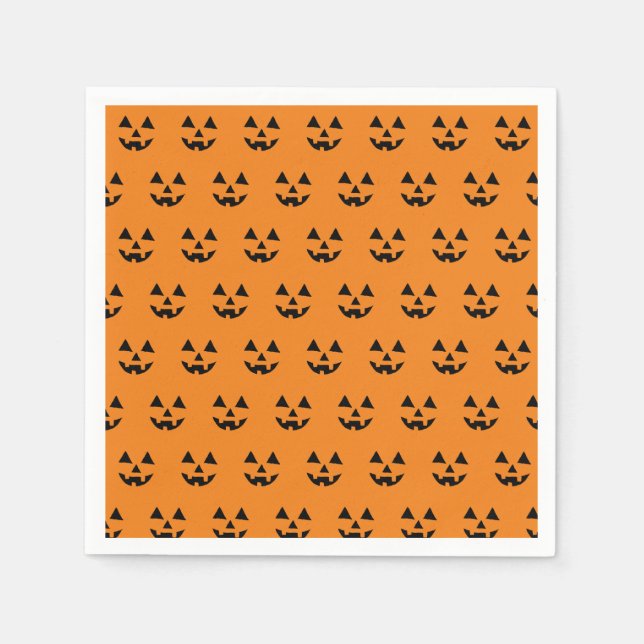 Serviette En Papier Drôle Jack O Lanter Halloween Art Simple Jack O (Devant)