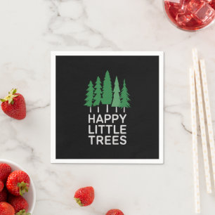 Serviette En Papier Drôle Joyeux Petits Arbres Cadeaux Camping