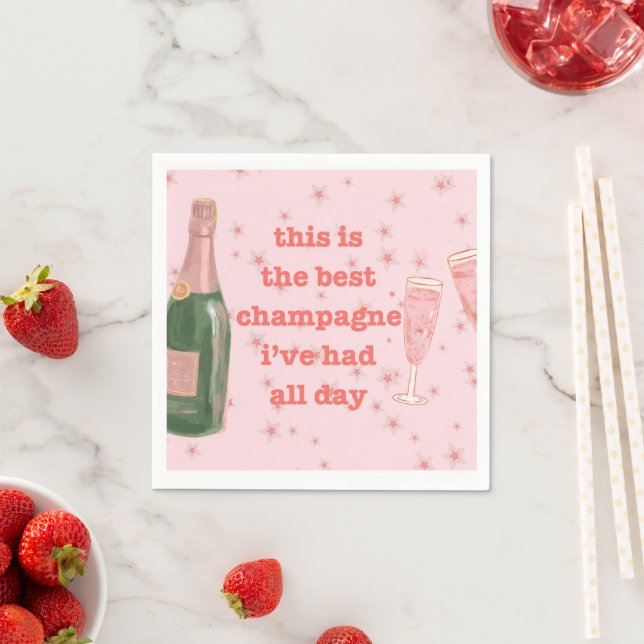 Serviette En Papier Drôle Meilleur Champagne Bottle Stars Papier Napki (En situation)