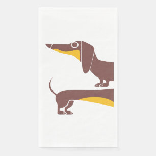 Serviette En Papier Drôle mignon dachshund pour parent chien long