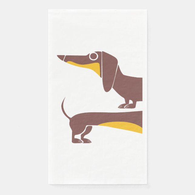 Serviette En Papier Drôle mignon dachshund pour parent chien long (Devant)