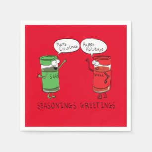 Serviette En Papier Drôle Noël Cartoon Cuisines épices