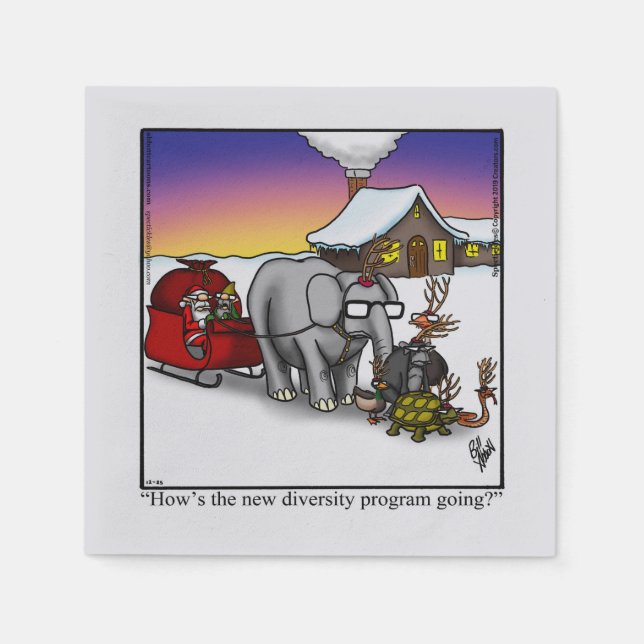 Serviette En Papier Drôle Noël Humour fêtes serviettes (Devant)