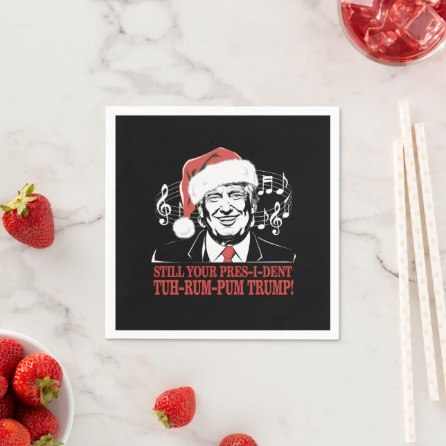 Serviette En Papier Drôle Noël Président Trump Pyjamas Vilains Noël (En situation)