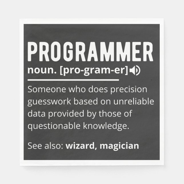 Serviette En Papier Drôle Programmer Code Développeur Définition (Devant)