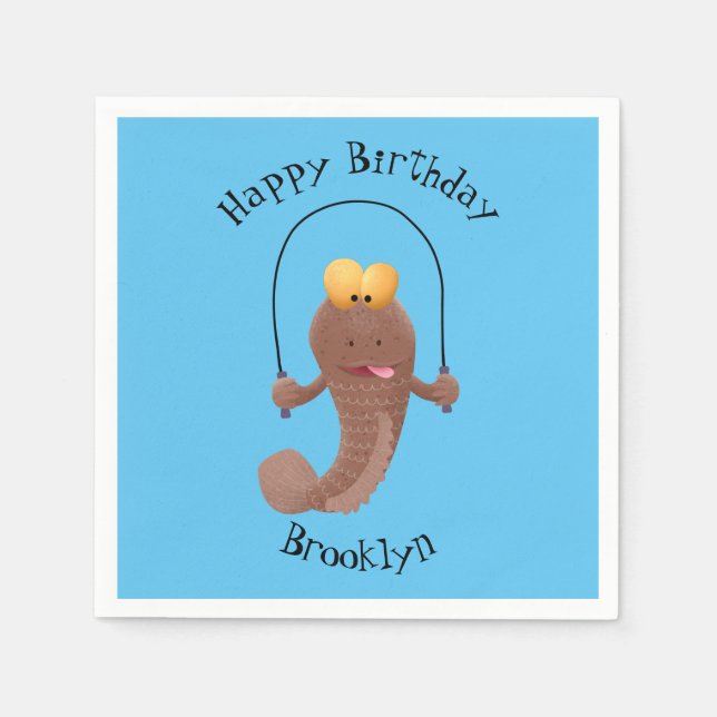 Serviette En Papier Drôle sauter boudskipper poisson dessin animé (Devant)