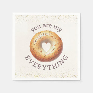 Serviette En Papier Drôle Tout Bagel 'Tu es Mon Tout'