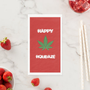 Serviette En Papier Drôle Weed Happy Holiday Party Napkins
