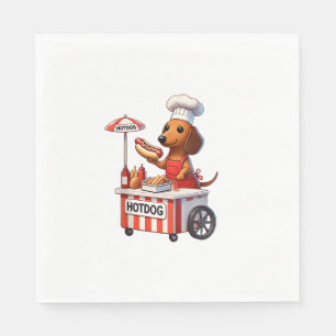 Serviette En Papier Drôle Weenie Dachshund Chien Saucisse Hotdog Sandw