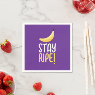 Serviette En Papier Drôles de faveurs de fête à la banane rétro éditab