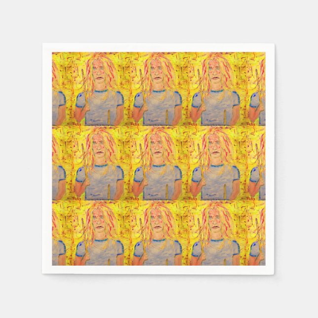 Serviette En Papier drumer filles rock Art (Devant)