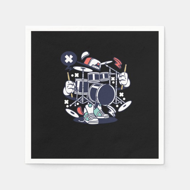 Serviette En Papier Drumsets Drummers Musique Amateurs Musiciens Drums (Devant)