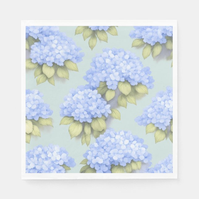 Serviette En Papier Duck Egg Blue Hydrangea Standard Luncheon Napkins (Devant)