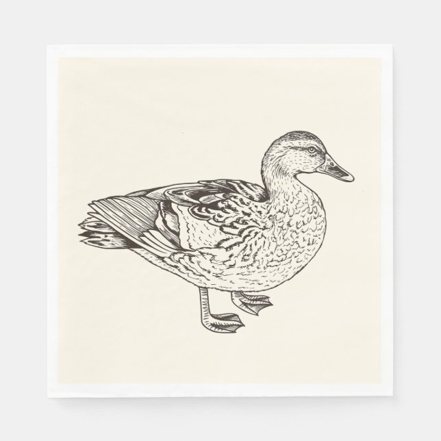 Serviette En Papier Duck Sketch (Devant)