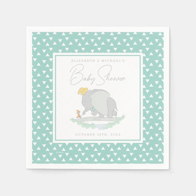 Serviette En Papier Dumbo et Timothy Q. Baby shower (Devant)