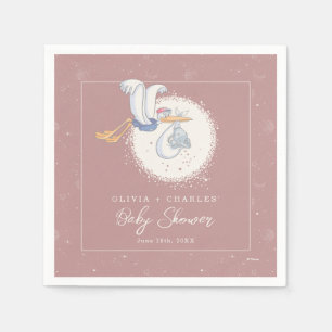 Serviette En Papier Dumbo & Stork Au-dessus de la lune - Baby shower