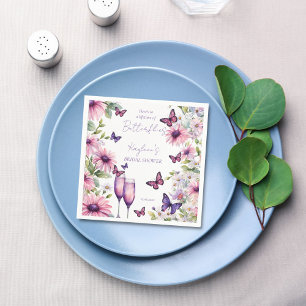 Serviette En Papier Durée de vie des papillons mariage violet