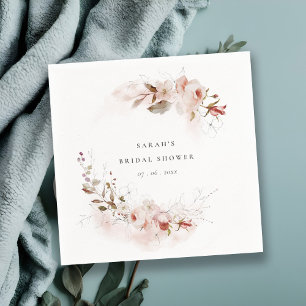 Serviette En Papier Dusky automne Marsala Blush Floral Mariage