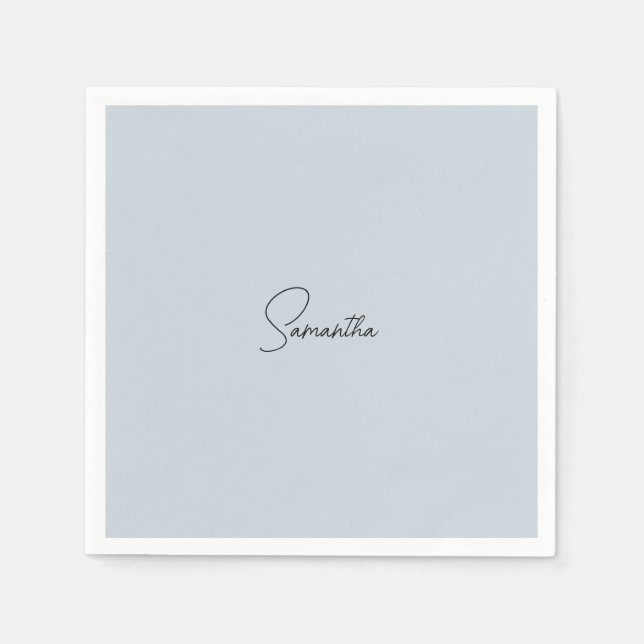 Serviette En Papier Dusty Blue Baby shower personnalisé (Devant)