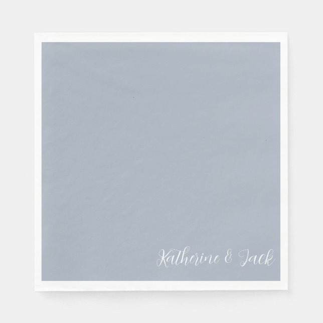 Serviette En Papier Dusty Blue Custom Luncheon Napkins (Devant)