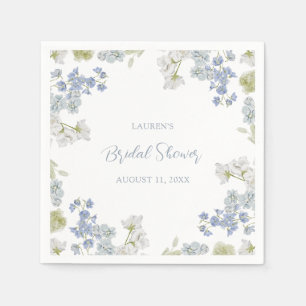 Serviette En Papier Dusty Blue Elegant Garden Fête des mariées Vintage