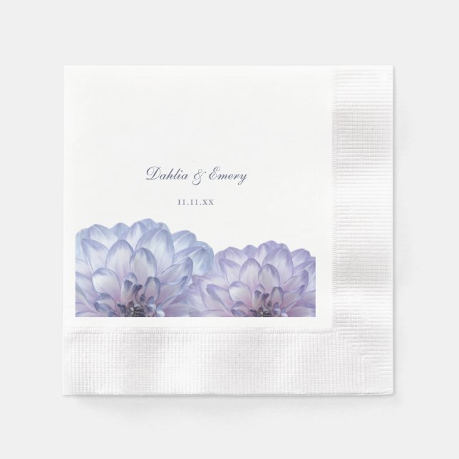 Serviette En Papier Dusty Blue élégant Mariage floral (Devant)