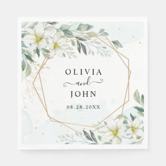 Serviette En Papier Dusty Blue Eucalyptus Vert Mariage Succulent