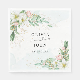 Serviette En Papier Dusty Blue Eucalyptus Vert Mariage Succulent