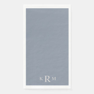 Serviette En Papier Dusty Blue Monogramme Mariage Papier Serviettes d'