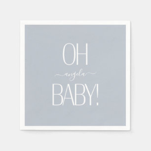 Serviette En Papier Dusty Blue Oh Baby Custom Douche Papier Napkin