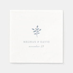 Serviette En Papier Dusty Blue Simple Mariage botanique moderne