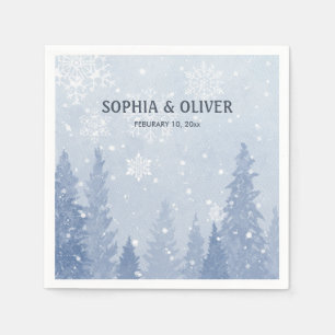 Serviette En Papier Dusty Blue Winter Wonderland