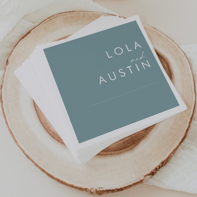 Serviette En Papier Dusty Boho | Napkins Mariage bleu (Créateur téléchargé)