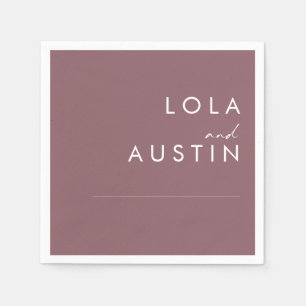 Serviette En Papier Dusty Boho Serviettes de Mariage violet