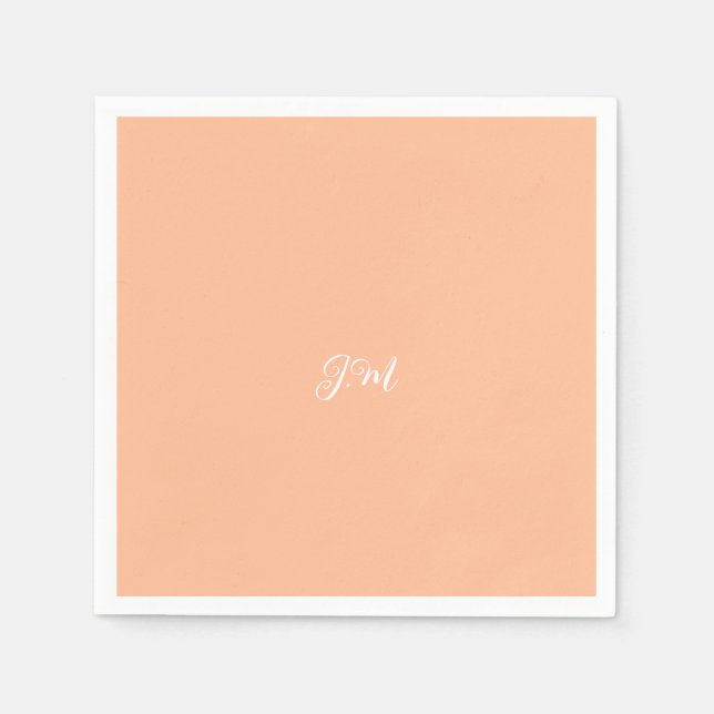 Serviette En Papier Duvet de pêche couleur unie tendance pastel initia (Devant)